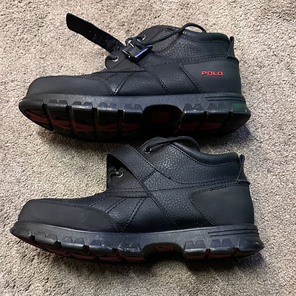 Polo Ralph Lauren Mens Dover III Hiking Boots Strap Lace Black Size 13D - Picture 3 of 8